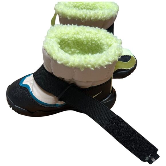 NIKE Flex Advance Winter Snow Boot 6C Toddler Cream Black Lime Green - Picture 9 of 12